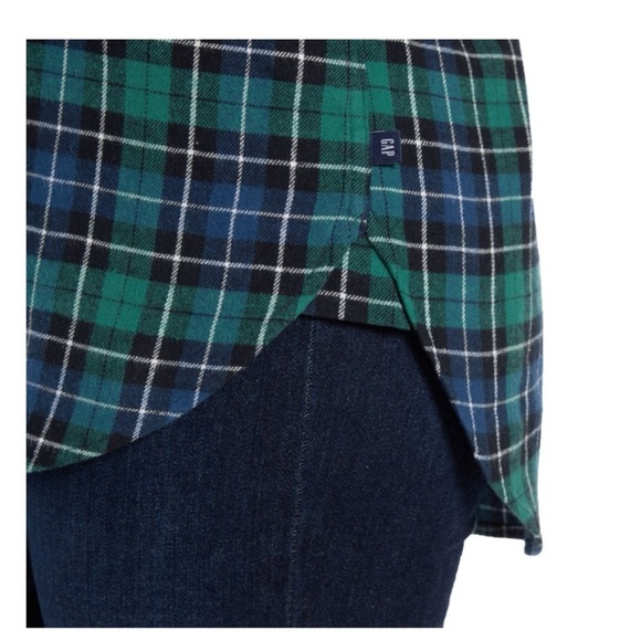 GAP Blue and Green Plaid Button Down Shirt #2120 - Picture 6 of 7